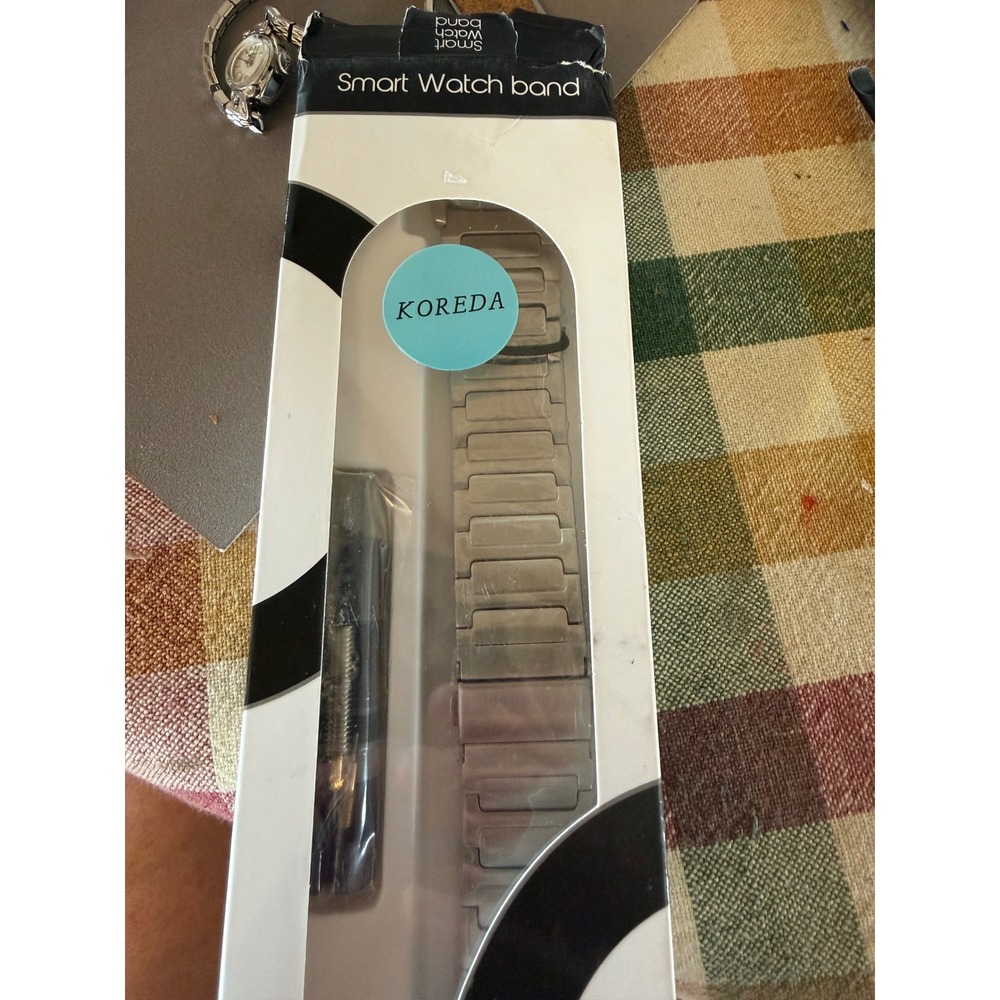 KOREDA 22mm Stainless Steel Smart Watch Band Silver w Tool New